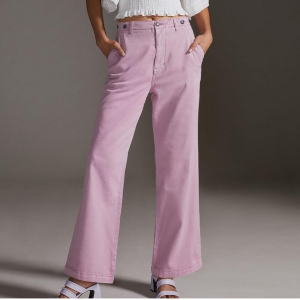Pilcro Lavender Wide-Leg Trousers